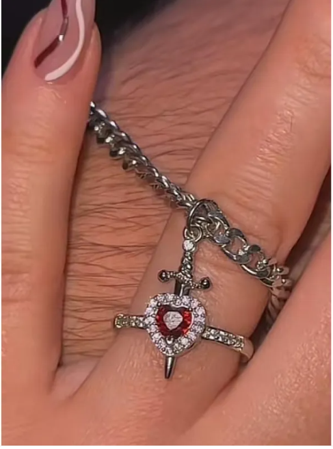 Heart Pierce Gothic Dagger Necklace