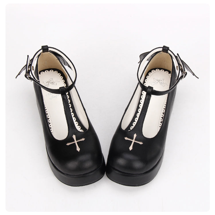 Halloween Lolita Cross Angel Demon Platform Shoes 8461
