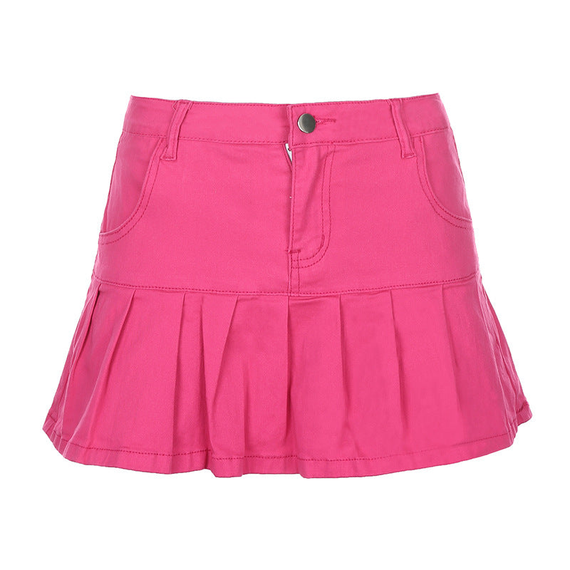 Women's Elastic Denim Skirt for Street and Campus Wear
