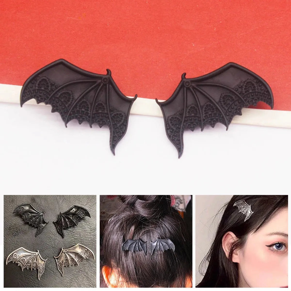 Gothic Bat Wing Hair Clip | Dark Alt Hair Accessory