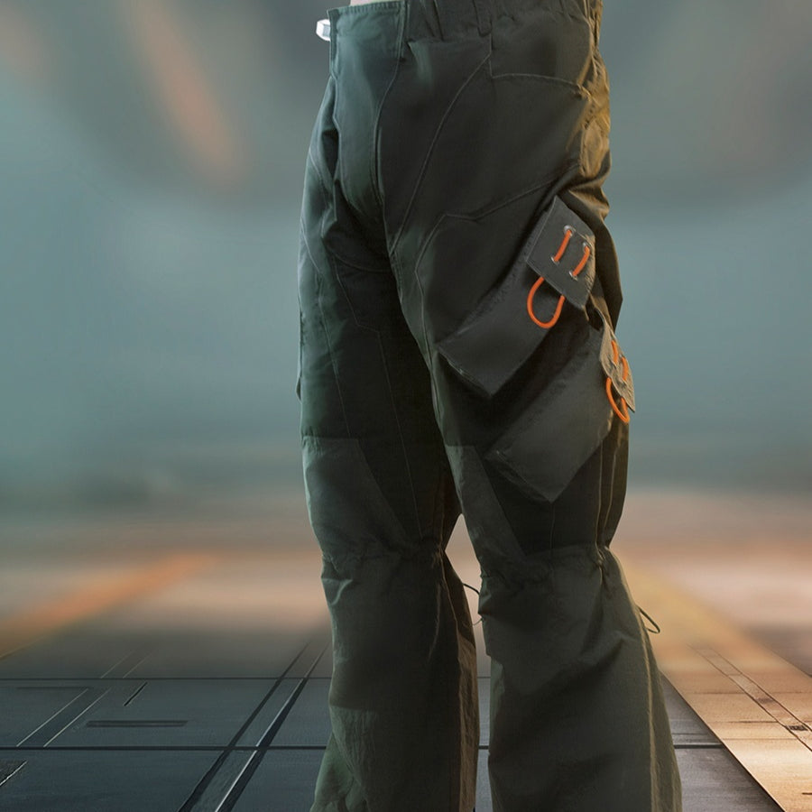 Punk Straight Flared Cropped Trousers