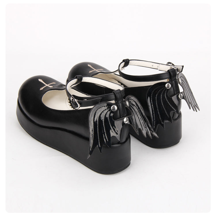 Halloween Lolita Cross Angel Demon Platform Shoes 8461