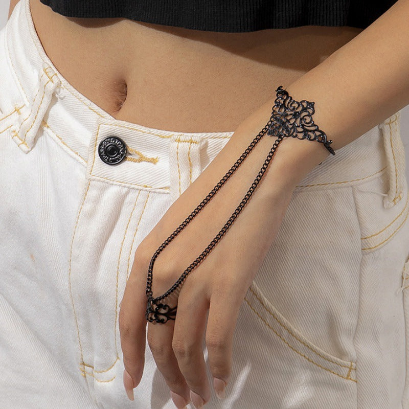 Europunk Gothic Triangle Crown Ring Bracelet