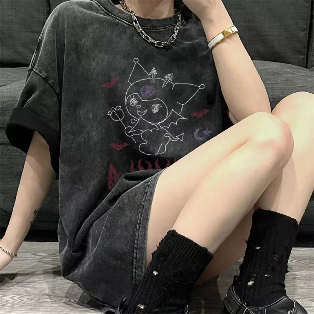 Gothic Harajuku Anime T-Shirt | Dark Alt Streetwear