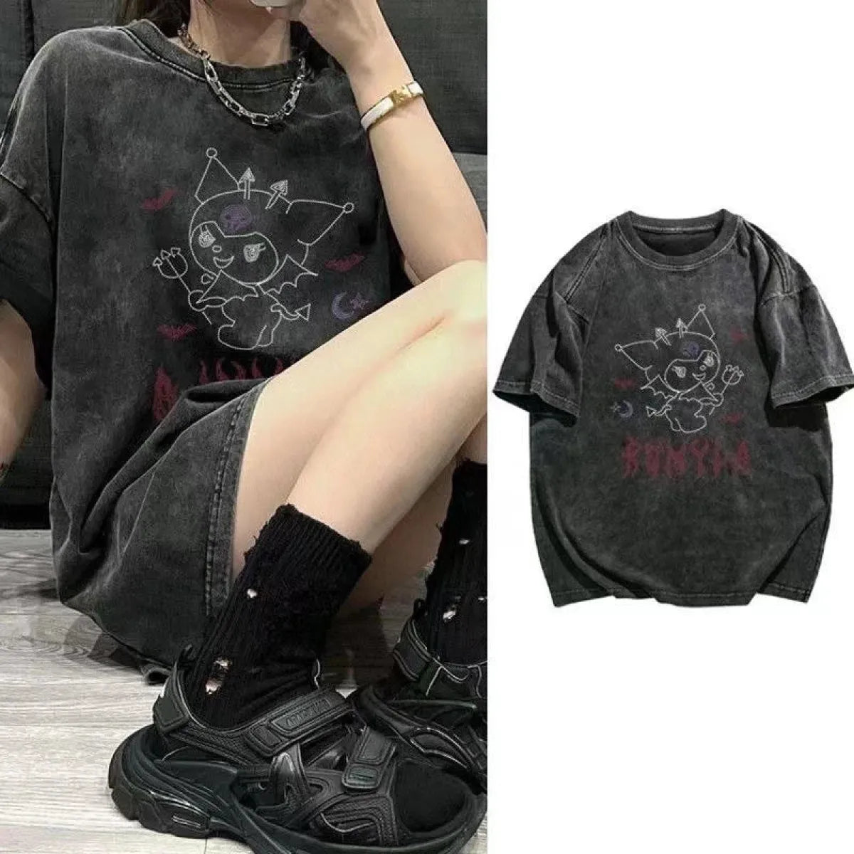 Gothic Harajuku Anime T-Shirt | Dark Alt Streetwear