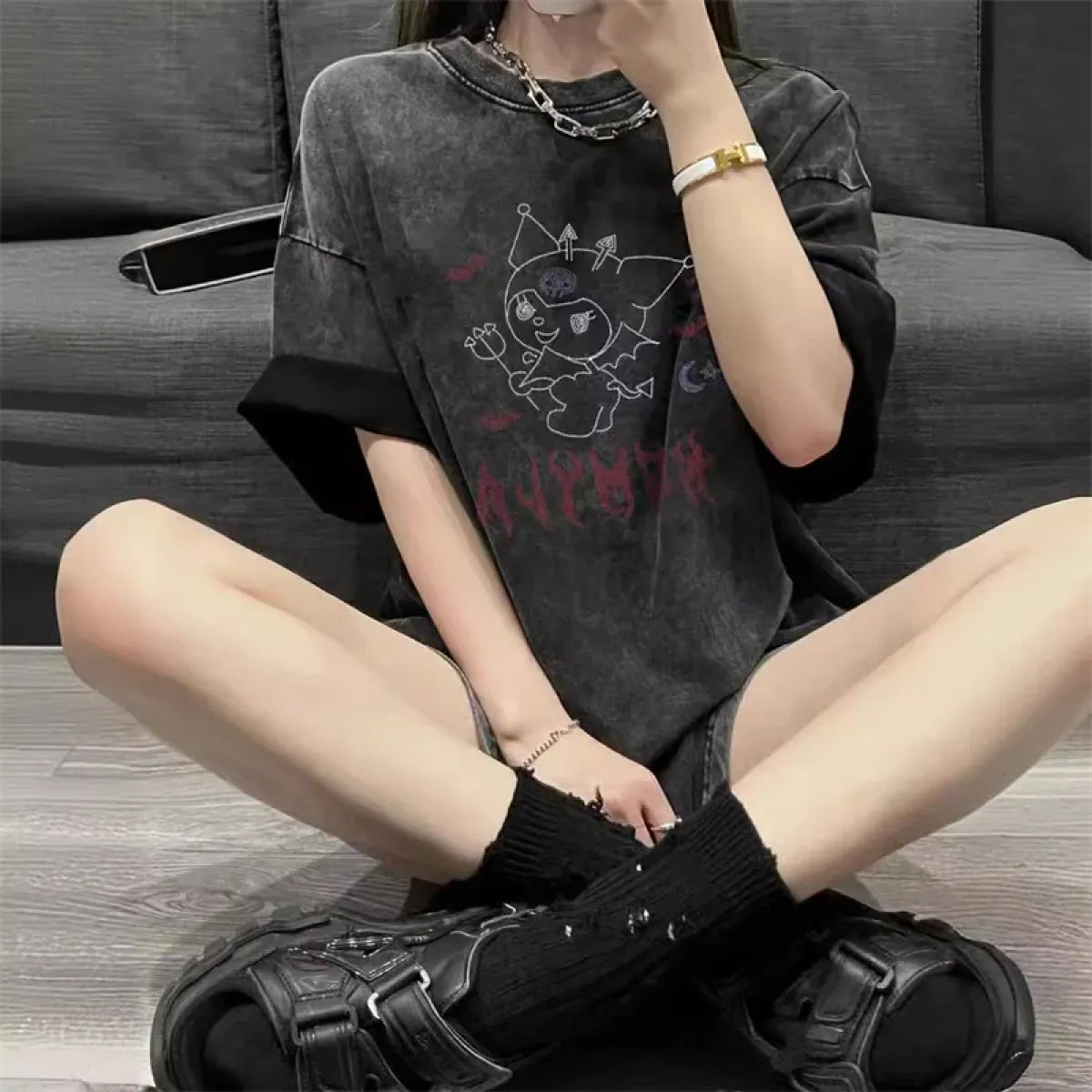 Gothic Harajuku Anime T-Shirt | Dark Alt Streetwear