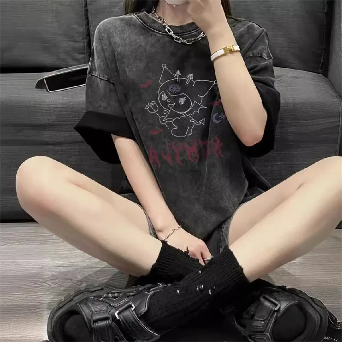 Gothic Harajuku Anime T-Shirt | Dark Alt Streetwear