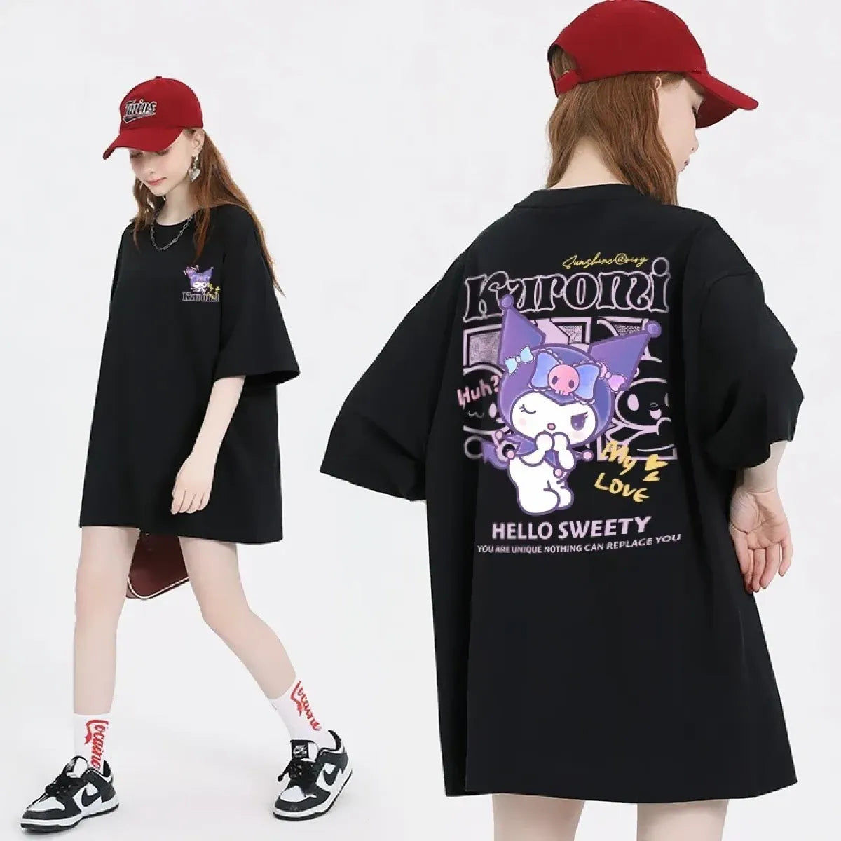 Harajuku Kuromi Graphic T-Shirt | Pastel Goth Anime Tee