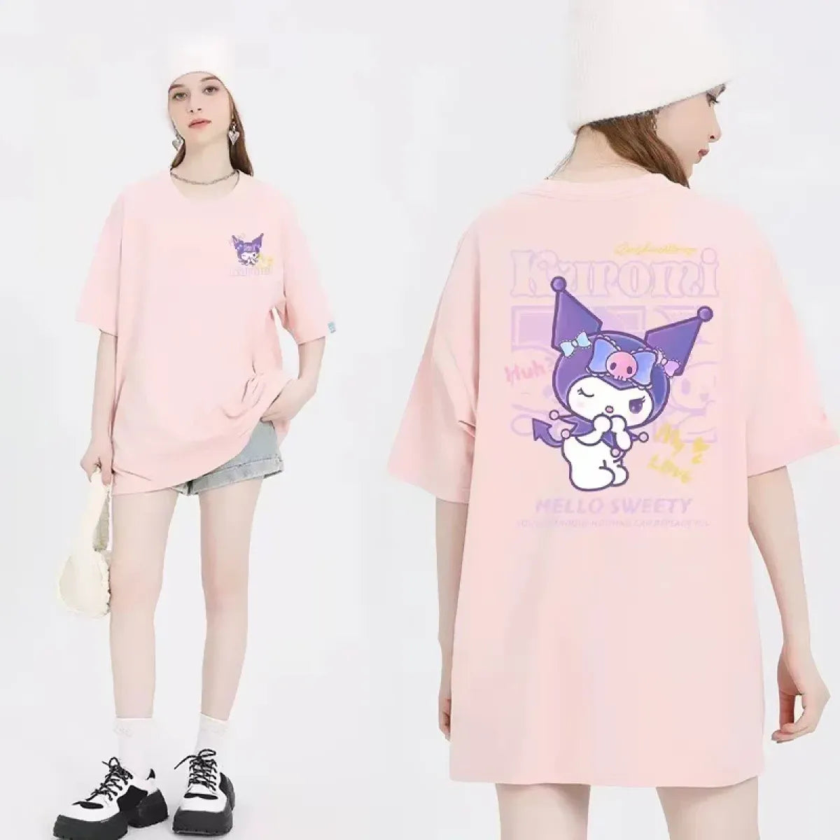 Harajuku Kuromi Graphic T-Shirt | Pastel Goth Anime Tee