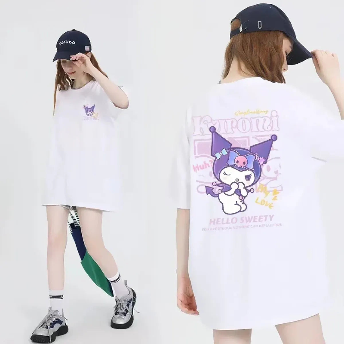 Harajuku Kuromi Graphic T-Shirt | Pastel Goth Anime Tee